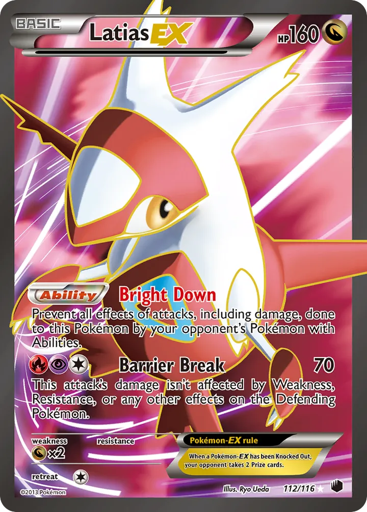 Black & White—Plasma Freeze 영어판 Latias-EX 112 카드 앞면
