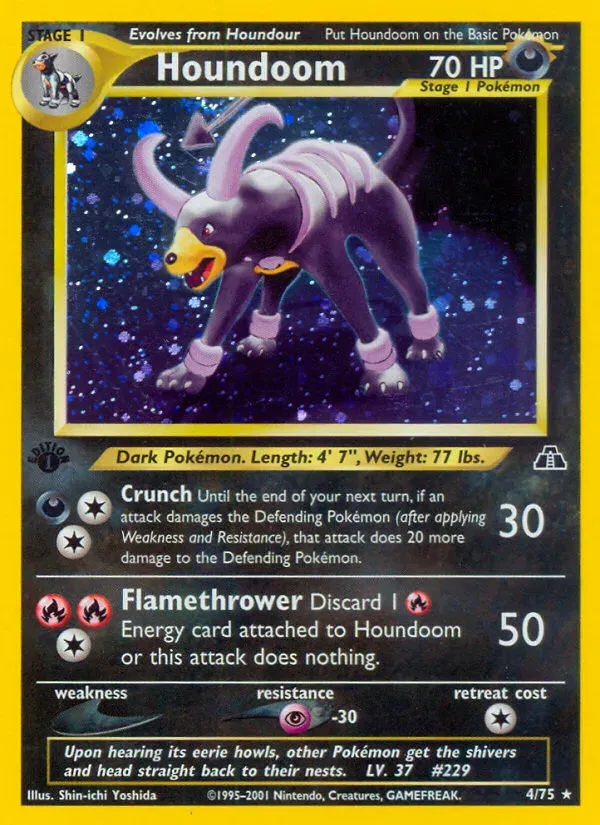 Neo Discovery 영어판 Houndoom 4 카드 앞면