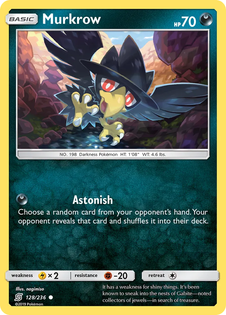 Sun & Moon—Unified Minds 英語版 Murkrow 128 カード表面