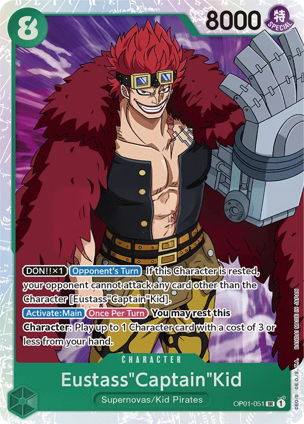 Romance Dawn 英語版 Eustass"Captain"Kid OP01-051 カード表面