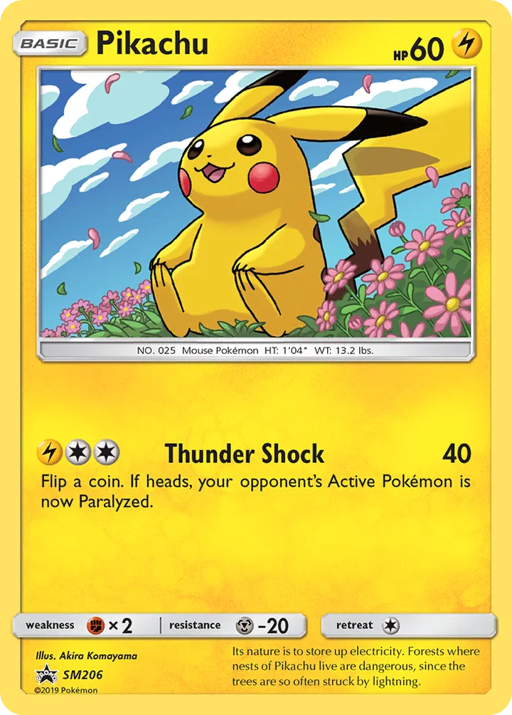 SM Black Star Promos 영어판 Pikachu SM206 카드 앞면