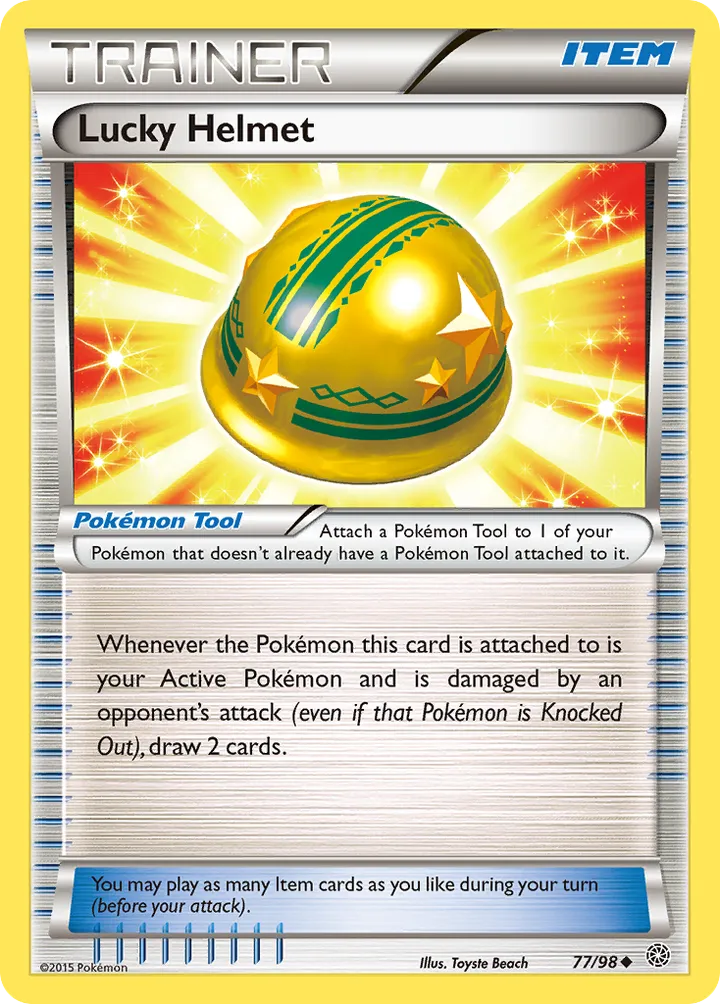 XY—Ancient Origins 英語版 Lucky Helmet 77 カード表面