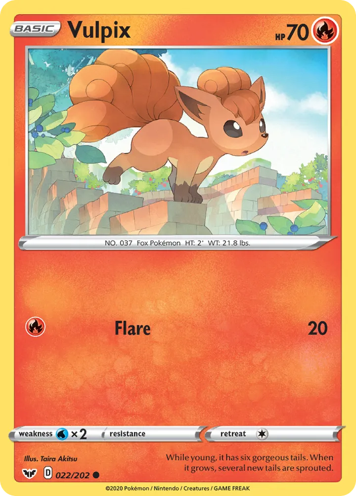 Sword & Shield 英語版 Vulpix 22 カード表面