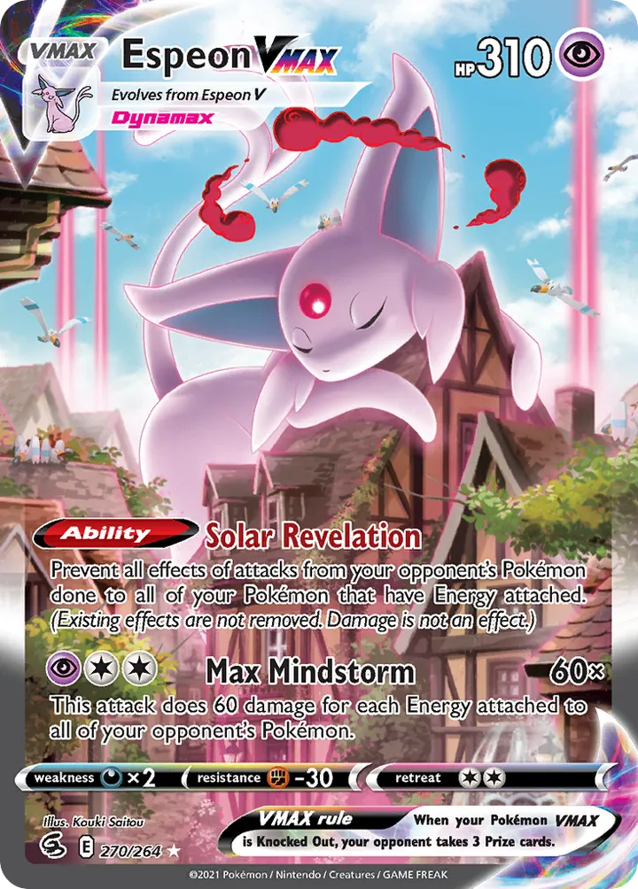 Sword & Shield—Fusion Strike 영어판 Espeon VMAX 270 카드 앞면