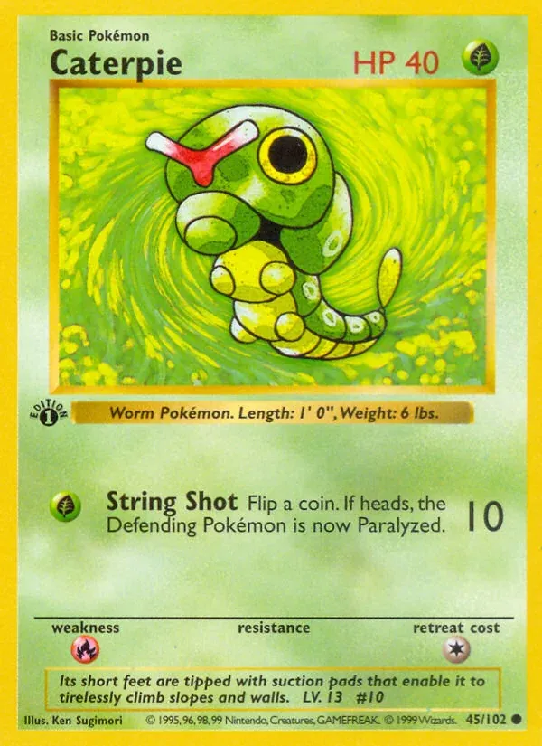 Base Set 英語版 Caterpie 45 カード表面