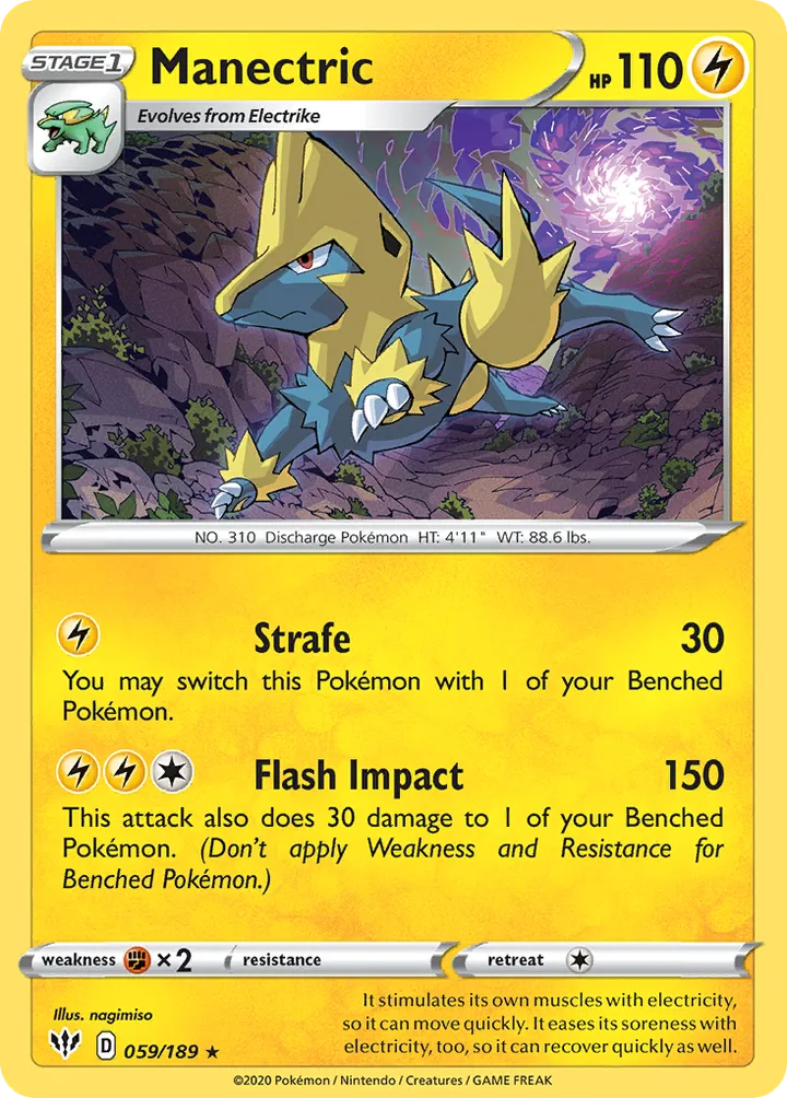 Sword & Shield—Darkness Ablaze 영어판 Manectric 59 카드 앞면