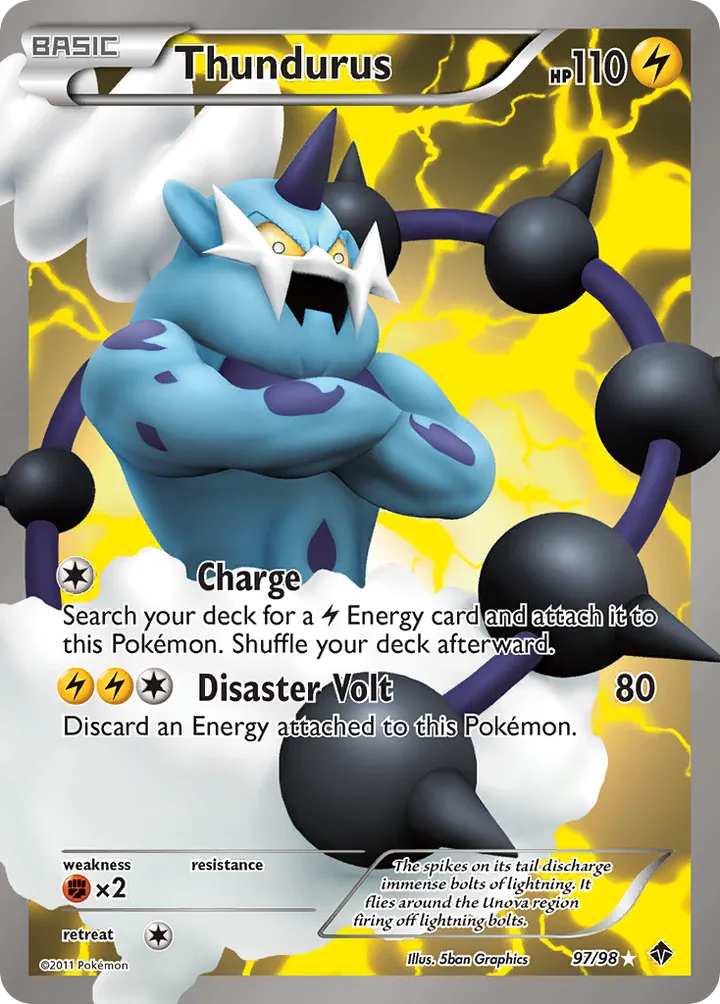 Black & White—Emerging Powers 영어판 Thundurus 97 카드 앞면