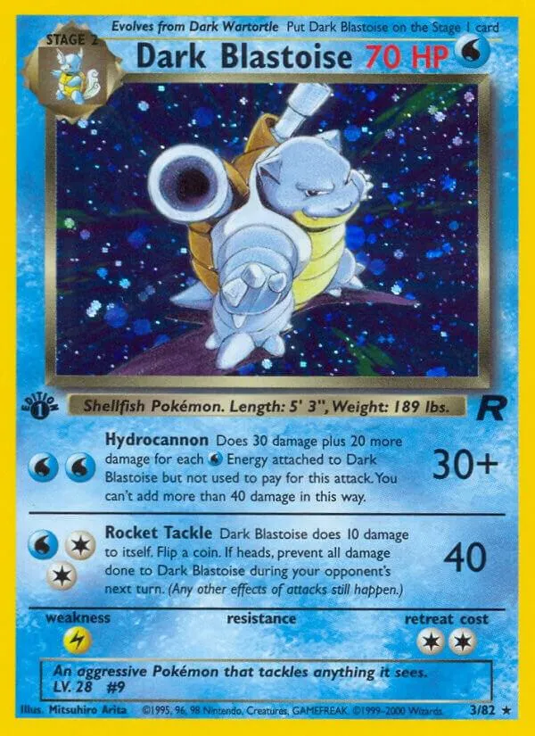 Team Rocket 英語版 Dark Blastoise 3 カード表面