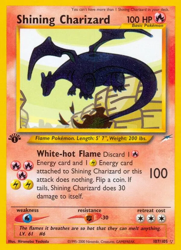 Neo Destiny 영어판 Shining Charizard 107 카드 앞면