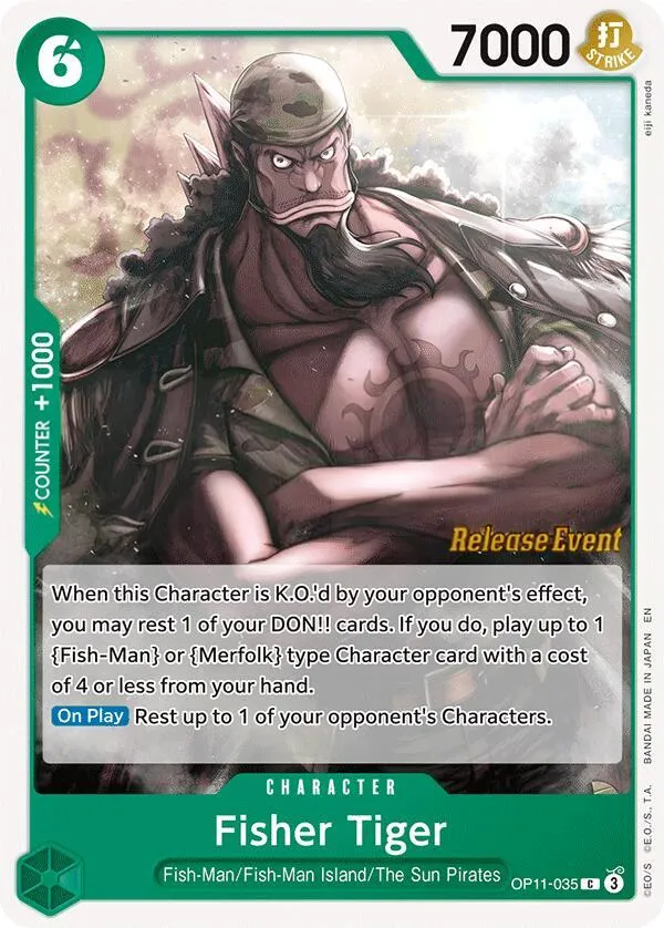A Fist of Divine Speed 영어판 Fisher Tiger OP11-035 · 세트 출시 행사 카드 앞면