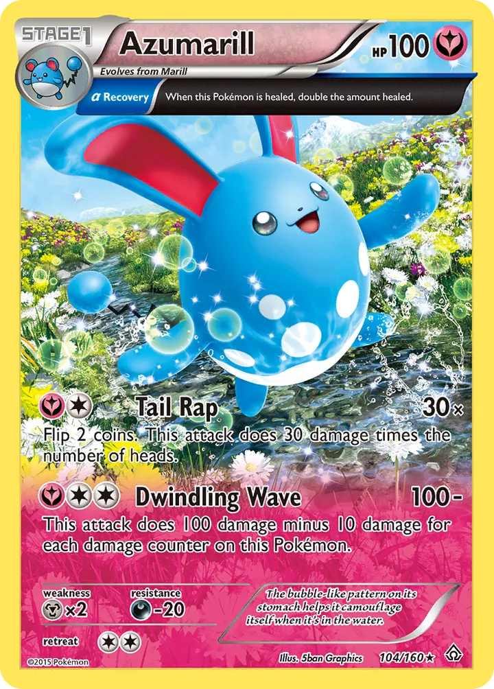 XY—Primal Clash 영어판 Azumarill 104 카드 앞면