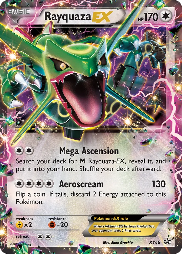 XY Black Star Promos 영어판 Rayquaza-EX XY66 카드 앞면