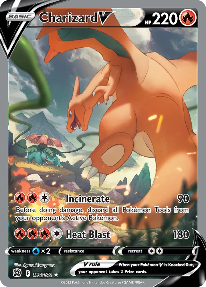 Sword & Shield—Brilliant Stars 영어판 Charizard V 154 카드 앞면