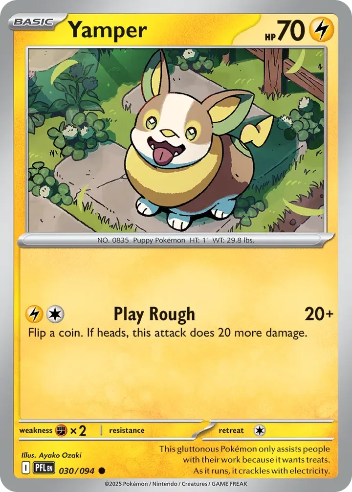 Mega Evolution—Phantasmal Flames 英語版 Yamper 30 カード表面