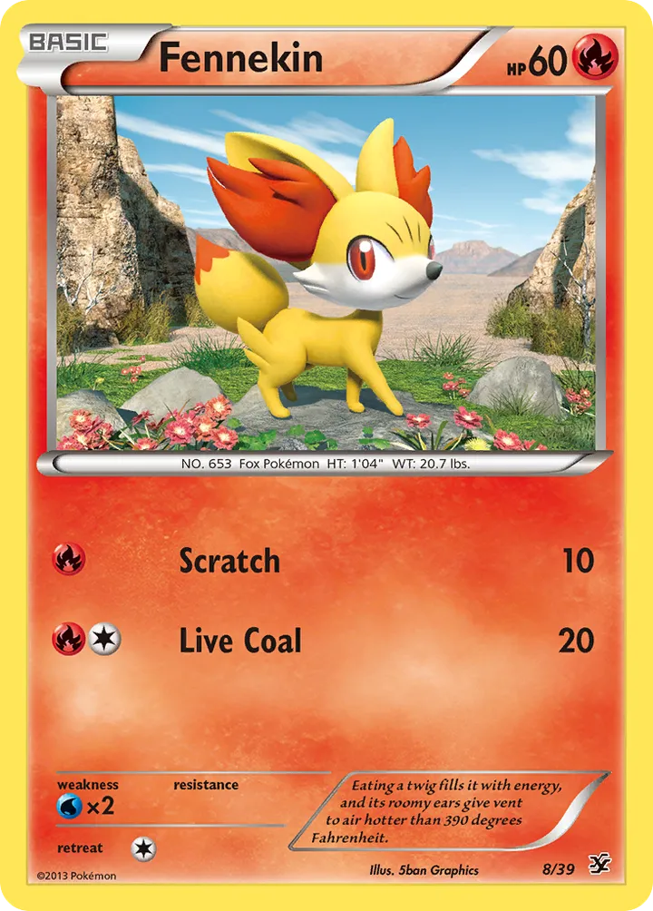 Kalos Starter Set 영어판 Fennekin 8 카드 앞면