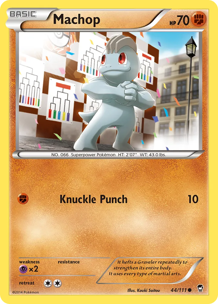 XY—Furious Fists 英語版 Machop 44 カード表面