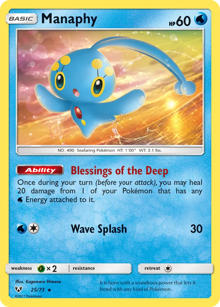 Shining Legends 英語版 Manaphy 25 カード表面