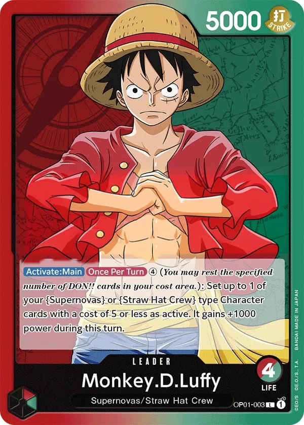 Romance Dawn 英語版 Monkey.D.Luffy OP01-003 カード表面