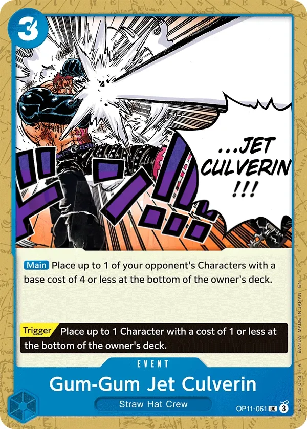 A Fist of Divine Speed 영어판 Gum-Gum Jet Culverin OP11-061 카드 앞면