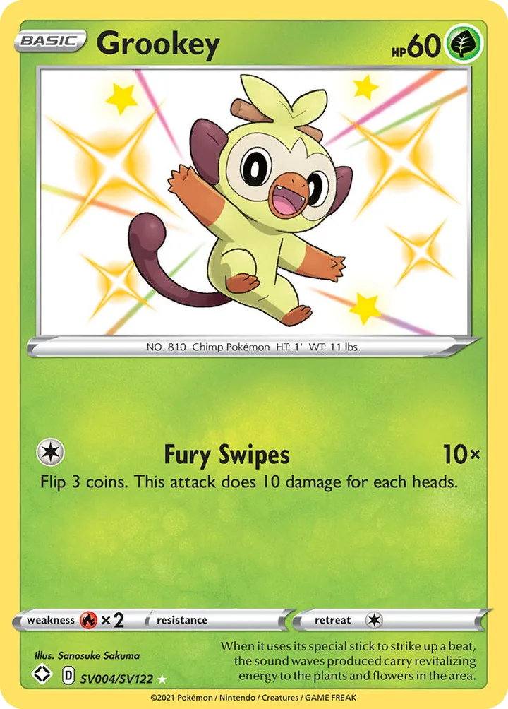 Shining Fates 英語版 Grookey SV004 カード表面
