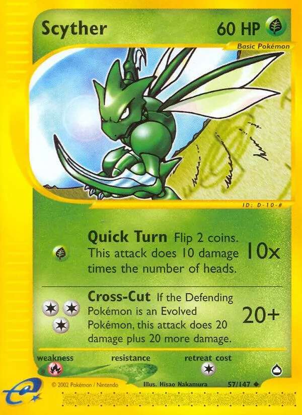 Aquapolis 英語版 Scyther 57 カード表面