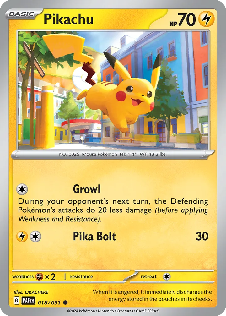 Scarlet & Violet—Paldean Fates 영어판 Pikachu 18 카드 앞면
