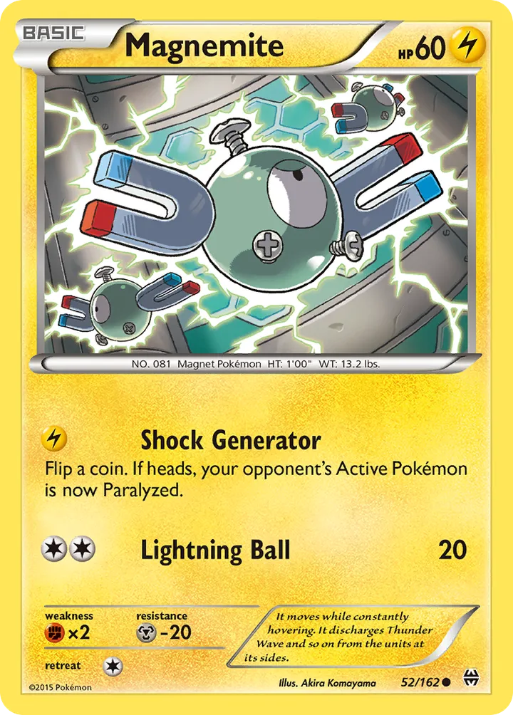 XY—BREAKthrough 英語版 Magnemite 52 カード表面