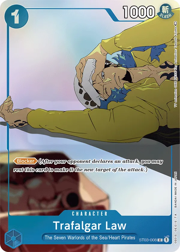 The Seven Warlords of the Sea 英語版 Trafalgar Law ST03-008 · パラレル カード表面