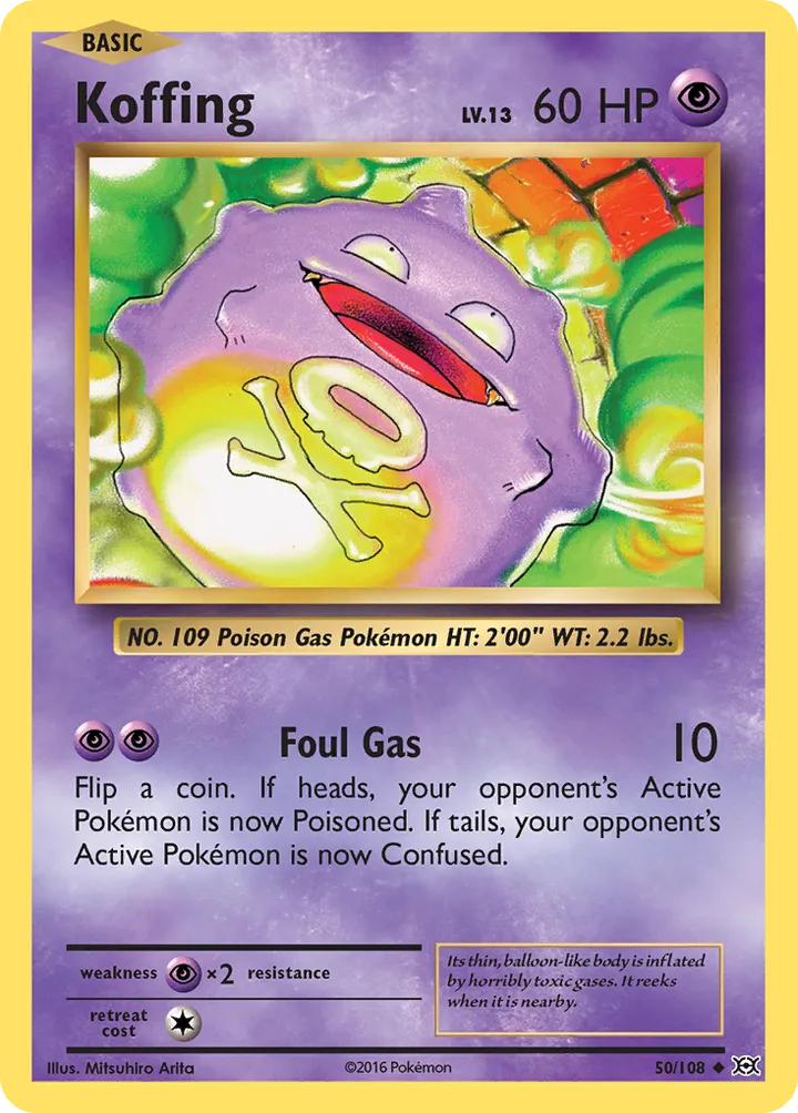 XY—Evolutions 영어판 Koffing 50 카드 앞면