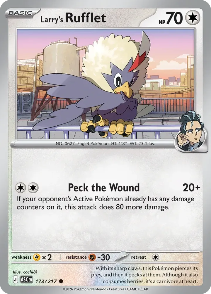 Mega Evolution—Ascended Heroes 영어판 Larry's Rufflet 173 카드 앞면