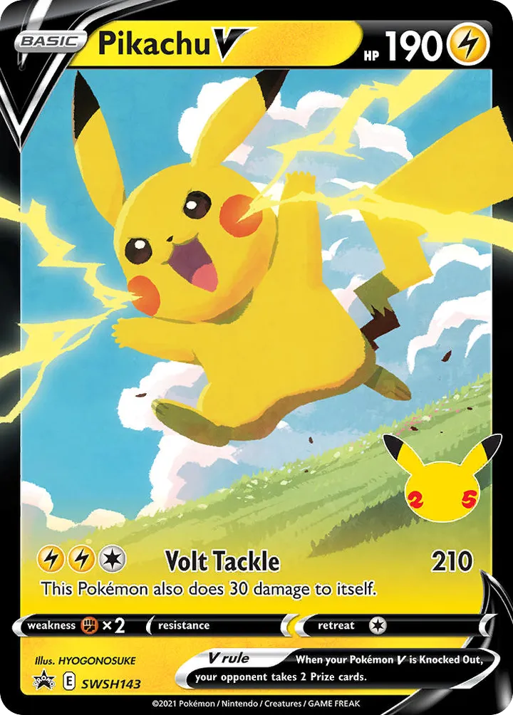 SWSH Black Star Promos 영어판 Pikachu V SWSH143 카드 앞면