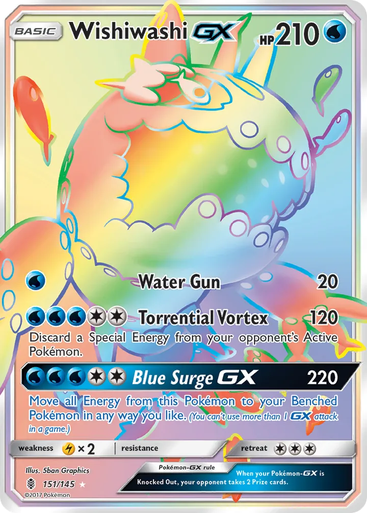 Sun & Moon—Guardians Rising 영어판 Wishiwashi-GX 151 카드 앞면