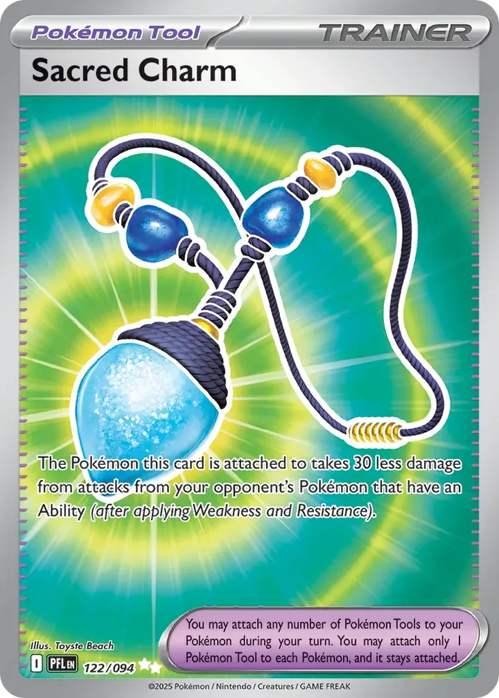Mega Evolution—Phantasmal Flames 英語版 Sacred Charm 122 カード表面