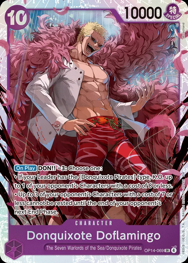 The Azure Sea's Seven 영어판 Donquixote Doflamingo OP14-069 카드 앞면