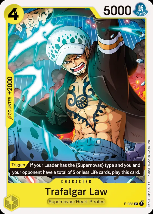 Promotion Cards 영어판 Trafalgar Law P-088 · 재록 카드 앞면