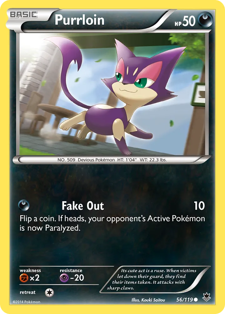 XY—Phantom Forces 영어판 Purrloin 56 카드 앞면