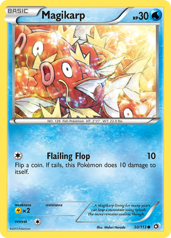 Black & White—Legendary Treasures 영어판 Magikarp 30 카드 앞면