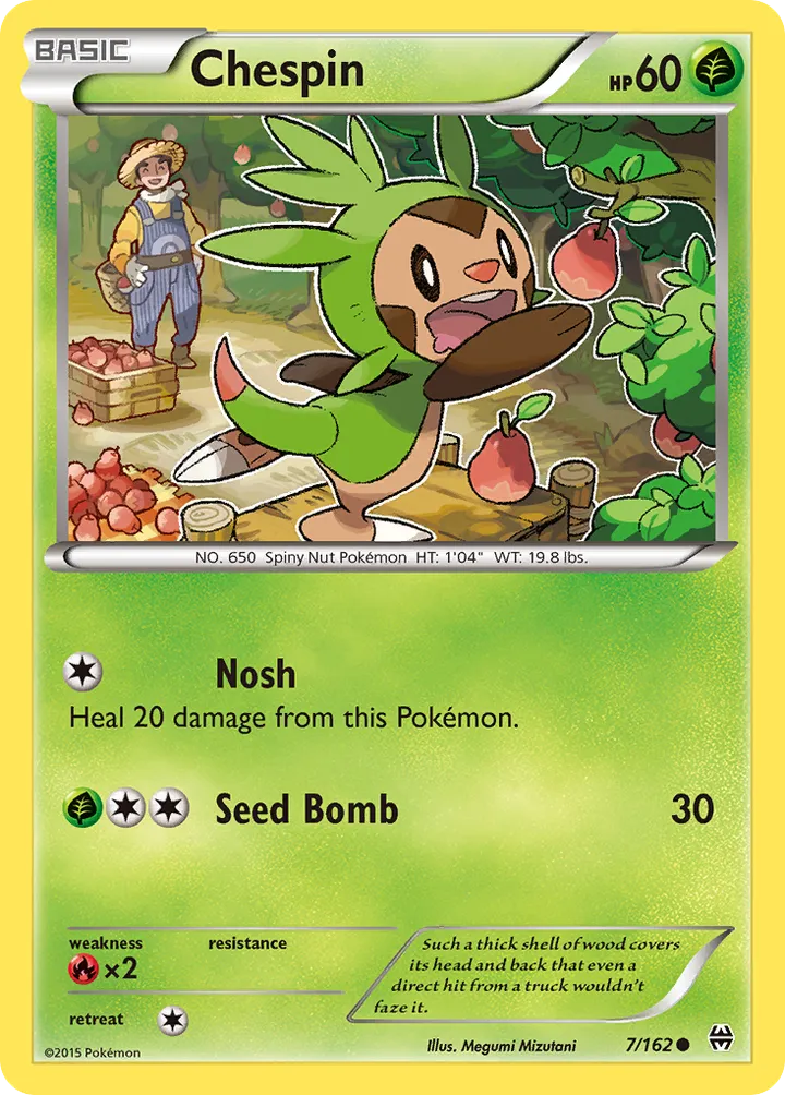 XY—BREAKthrough 英語版 Chespin 7 カード表面
