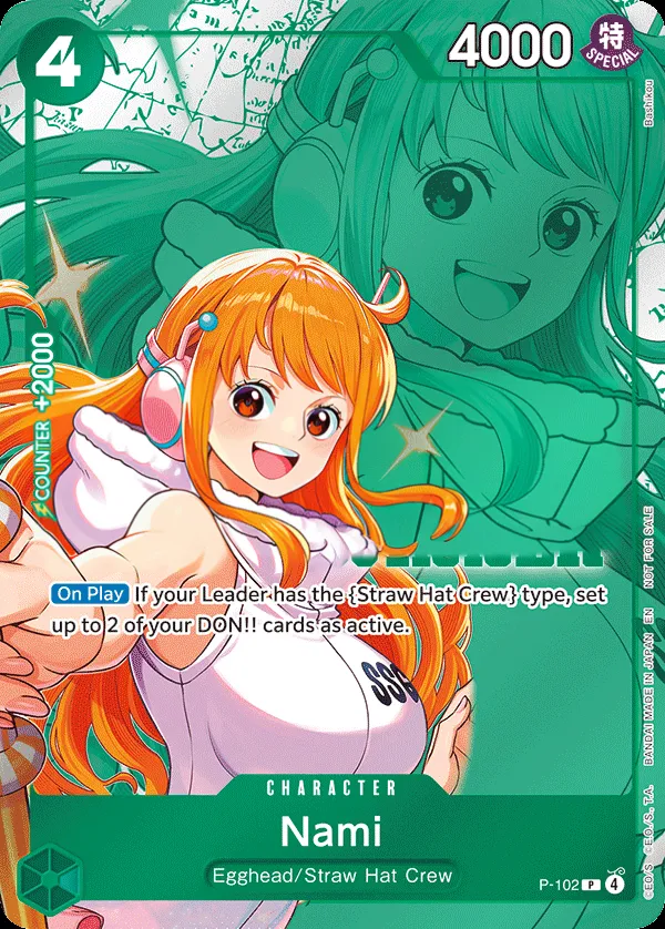 Promotion Cards 英語版 Nami P-102 · パラレル 2 カード表面