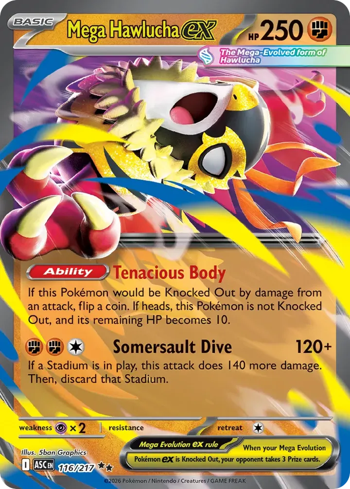 Mega Evolution—Ascended Heroes 英語版 Mega Hawlucha ex 116 カード表面