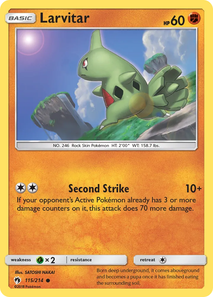 Sun & Moon—Lost Thunder 영어판 Larvitar 115 카드 앞면