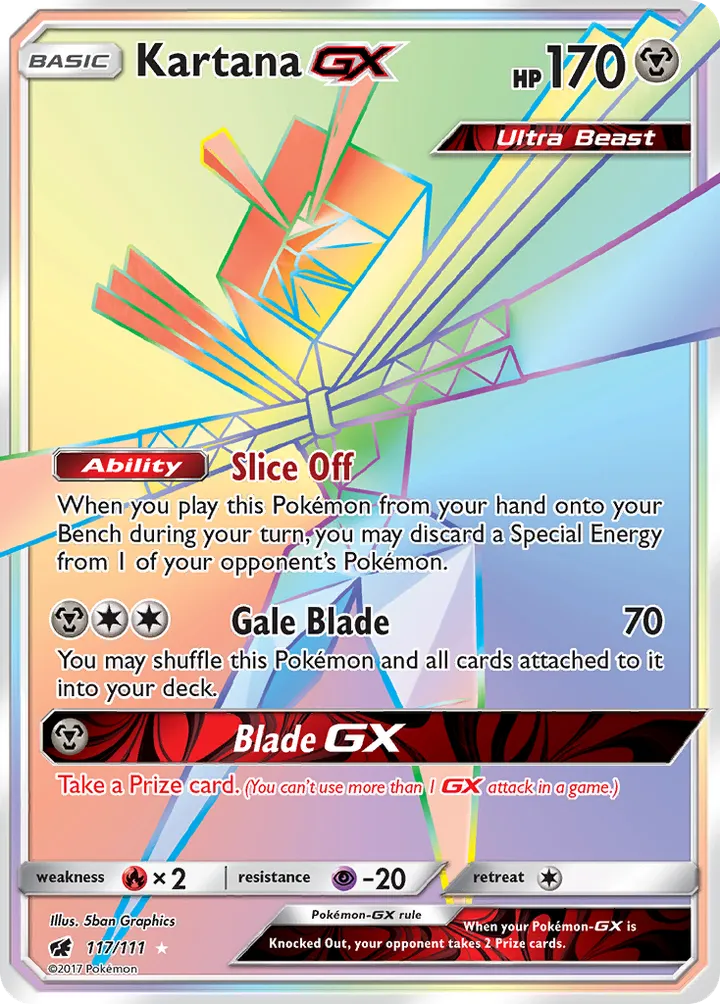 Sun & Moon—Crimson Invasion 영어판 Kartana-GX 117 카드 앞면
