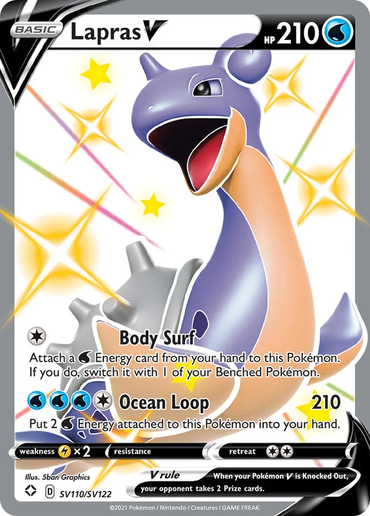 Shining Fates 영어판 Lapras V SV110 카드 앞면