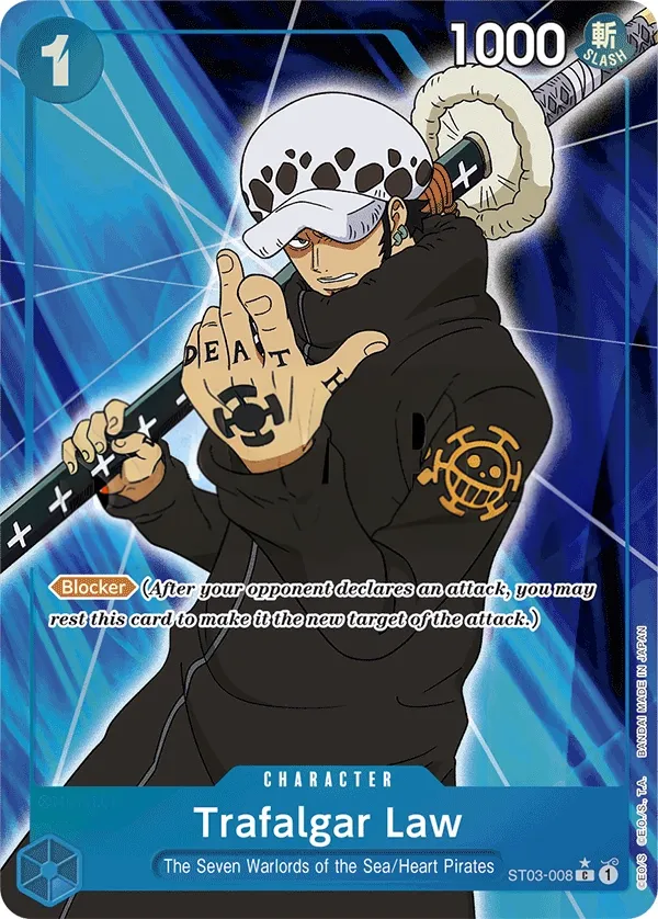The Seven Warlords of the Sea 英語版 Trafalgar Law ST03-008 · パラレル 7 カード表面