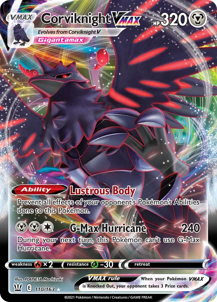 Sword & Shield—Battle Styles 영어판 Corviknight VMAX 110 카드 앞면