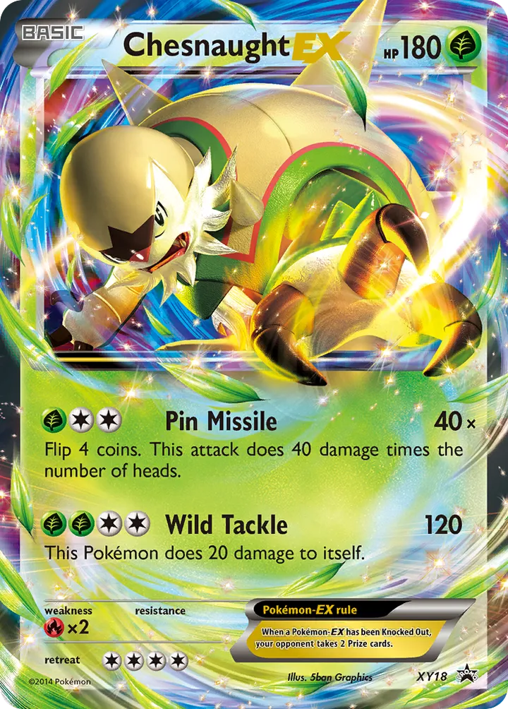 XY Black Star Promos 영어판 Chesnaught-EX XY18 카드 앞면