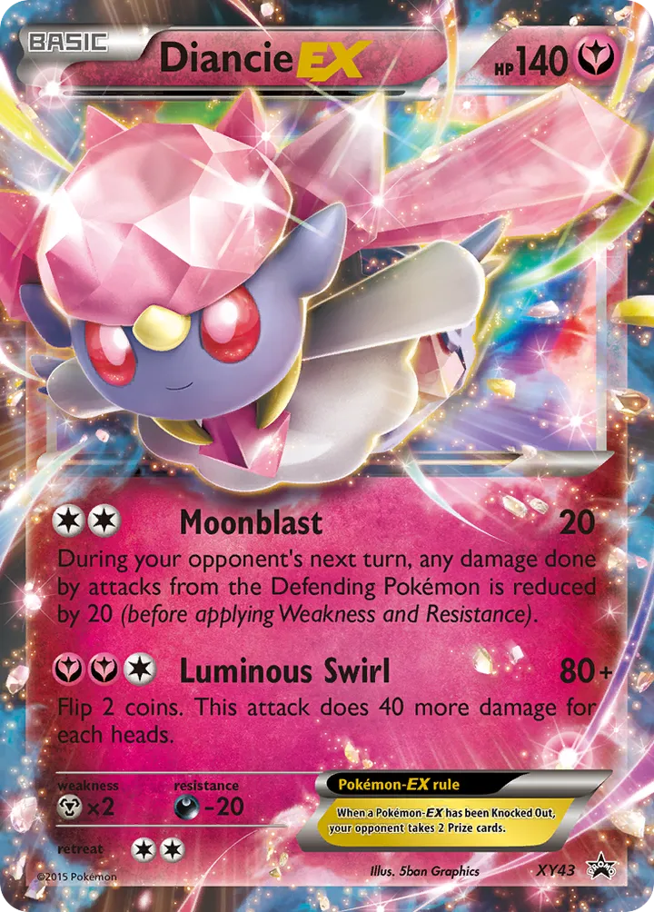 XY Black Star Promos 영어판 Diancie-EX XY43 카드 앞면