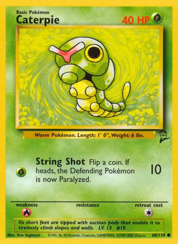 Base Set 2 英語版 Caterpie 68 カード表面