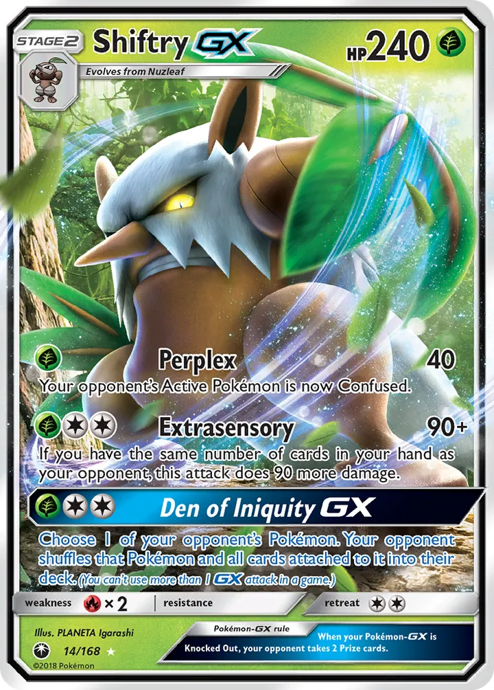 Sun & Moon—Celestial Storm 영어판 Shiftry-GX 14 카드 앞면