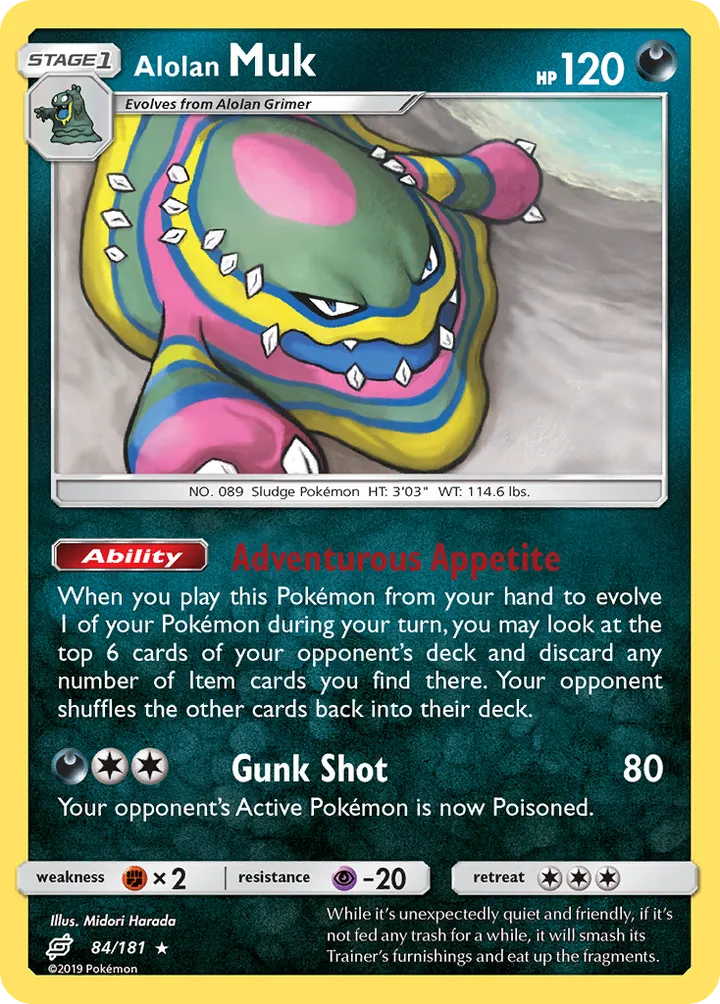 Sun & Moon—Team Up 영어판 Alolan Muk 84 카드 앞면